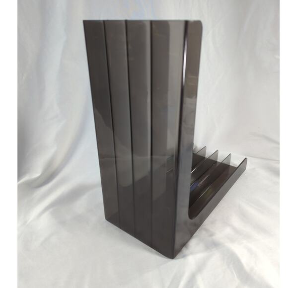 Vintage Gustavsberg Style LP Record Holder Gray Smoked Plastic Holds 40 Albums - Picture 6 of 7